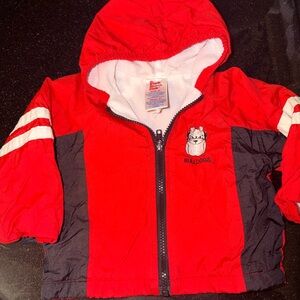1995 vtg Georgia Red and Black Bulldogs Hooded Jacket